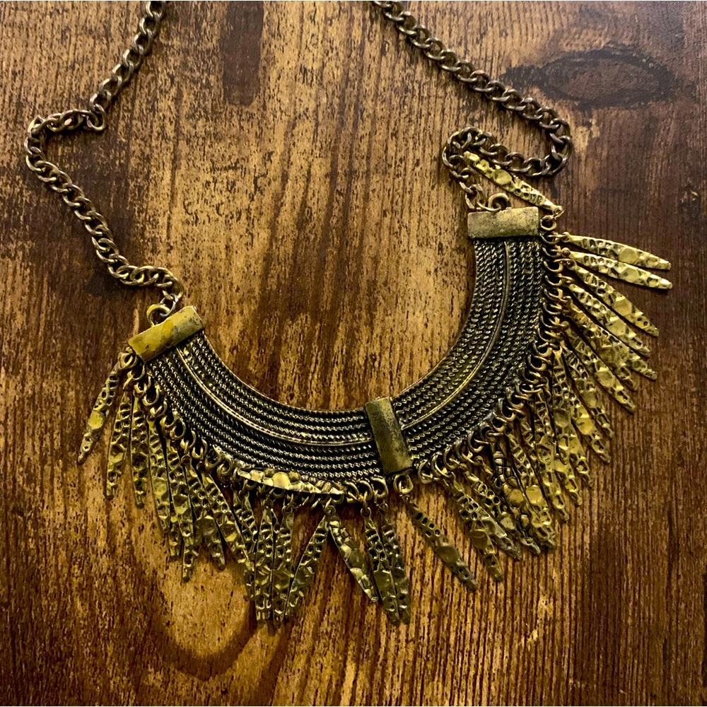 Bronze color dull golden necklace